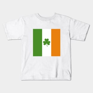 St Patrick's Day Irish Flag with Shamrock Clover Kids T-Shirt